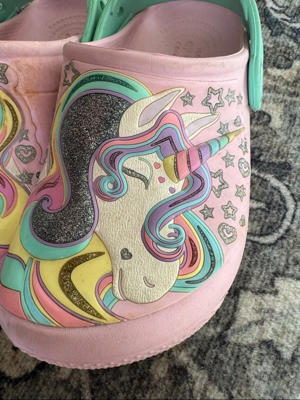 Toddler Girl Pink Unicorn Crocs - Picture 6 of 9